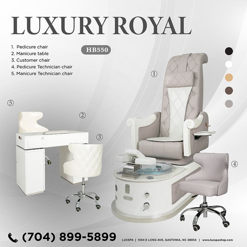 5 pcs LUX HB550 Pedicure Spa Chair PACKAGE DEAL