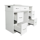LUX N146 Multi-Section Manicure Nail Table Marble Top with UV Hole, Vent Pipe, & USB