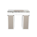 LUX450 Single Manicure Nail Table Marble Top with UV Hole, Vent & USB ( No Vacuum )