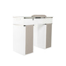LUX450 Single Manicure Nail Table Marble Top with UV Hole, Vent & USB ( No Vacuum )