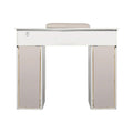 LUX Le Blanc Single Manicure Nail Table Marble Top with UV Hole, Vent & USB