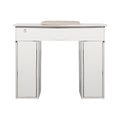 LUX Le Blanc Single Manicure Nail Table Marble Top with UV Hole, Vent & USB